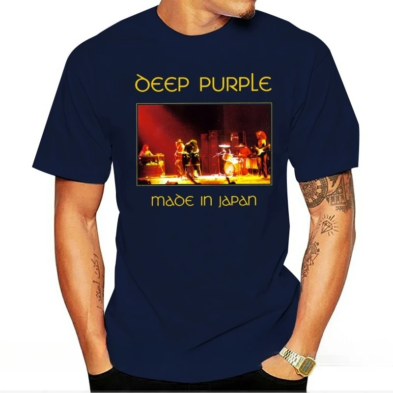 Size S 5Xl fashion t-shirt men cotton brand teeshirt New Popular Deep Purple Made In Japan Rock Legend Men Black T Shirt