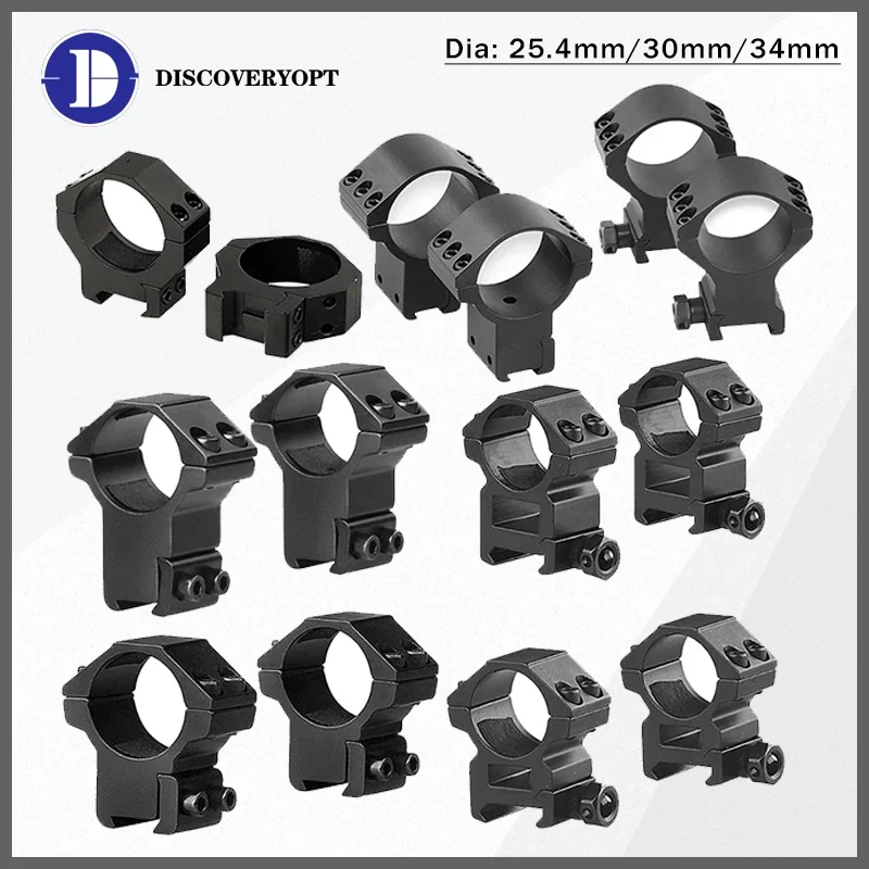 DISCOVERY 1pair 25.4Mmm/30mm/34mm Riflescope Mount Ring 11mm/20mm Dovetail Rail Low High Profile for Rifle Scope Hunting Mount