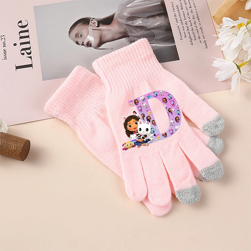 غابي دمية بنات قفازات رسالة A-Z الأطفال شاشة قفاز شتاء دافئ الكرتون أنيمي اكسسوارات الاطفال هدايا عيد ميلاد لطيف #4