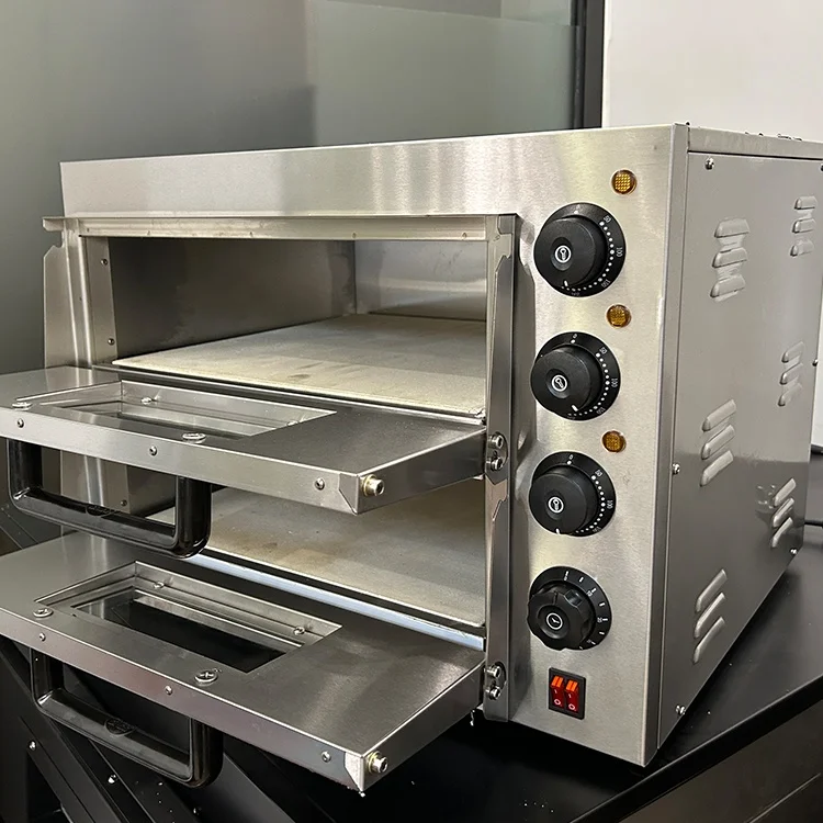 Top Selling Commercial Stainless Steel Electric Double Deck Countertop Oven For Pizza Bread Cake Baking In Restaurants Kitchens