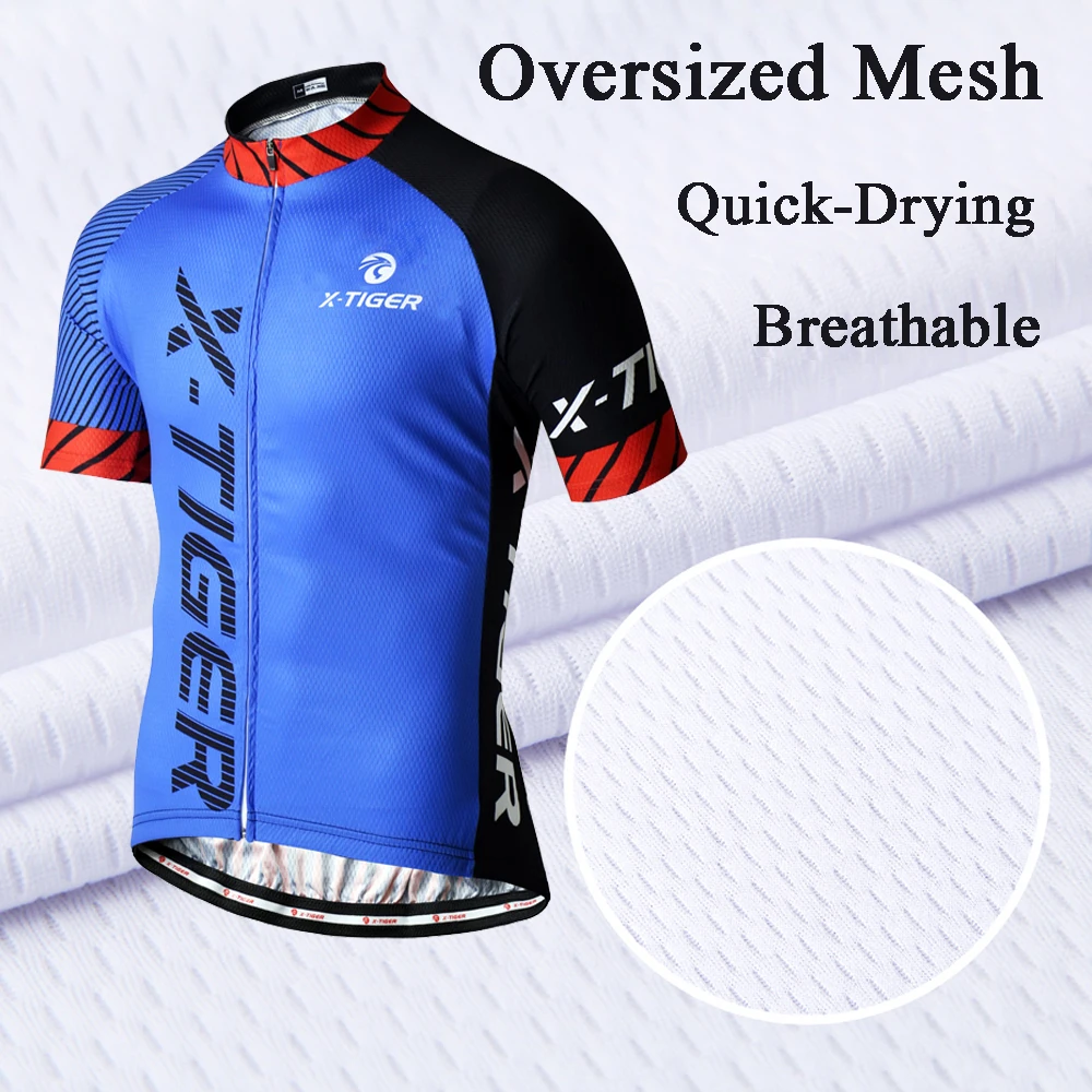 X-TIGER Cycling Jersey Men Mountain Bike Clothing Quick-Dry Racing MTB Bicycle Clothes Uniform Breathale Cycling Clothing Wear