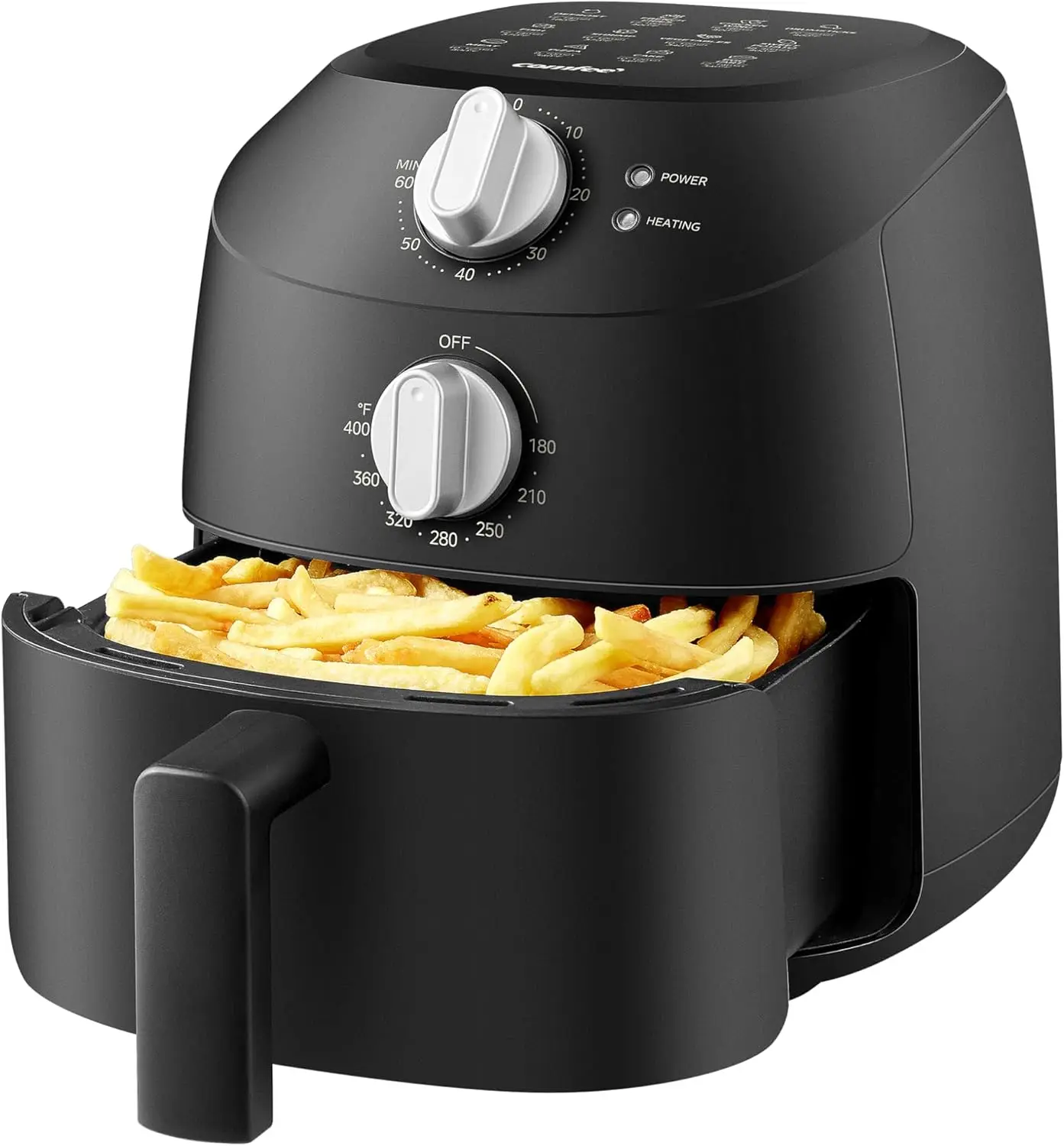 Compact 2.1 Quart Air Fryer with 12 Presets, Adjustable Timer & Temperature Control, Dishwasher-Safe Basket
