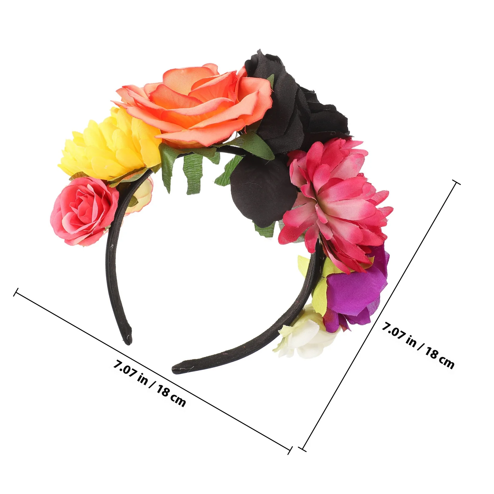 3 قطع من عصابات الرأس على شكل زهرة قوطية، أغطية رأس واقعية قابلة للتعديل لمهرجان الحفلات التنكرية وإكسسوارات الشعر المكسيكية