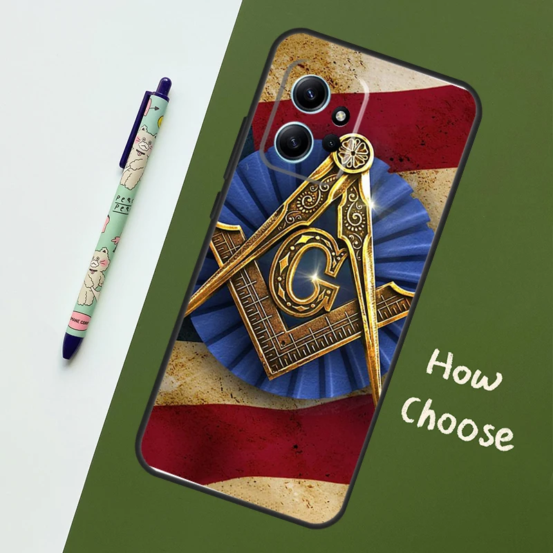 Freemasonry Logo Symbol Case For Xiaomi Redmi Note 12 11 10 9 Pro 12S 11S 10S 9S Back Cover For Redmi 12 9C 10C 12C