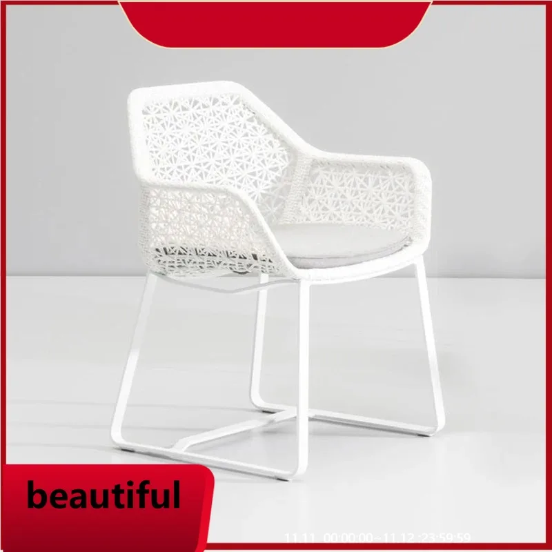 

Outdoor tables and chairs courtyard villa small courtyard seat rattan outdoor garden waterproof sunscreen rattan chair H