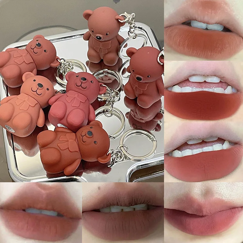 ART VALUE Bearland Velvet Lip Clay — 6-kolorowa glinka do ust Bear, naturalne matowe wykończenie, rozjaśniająca skóra błyszczyk do ust