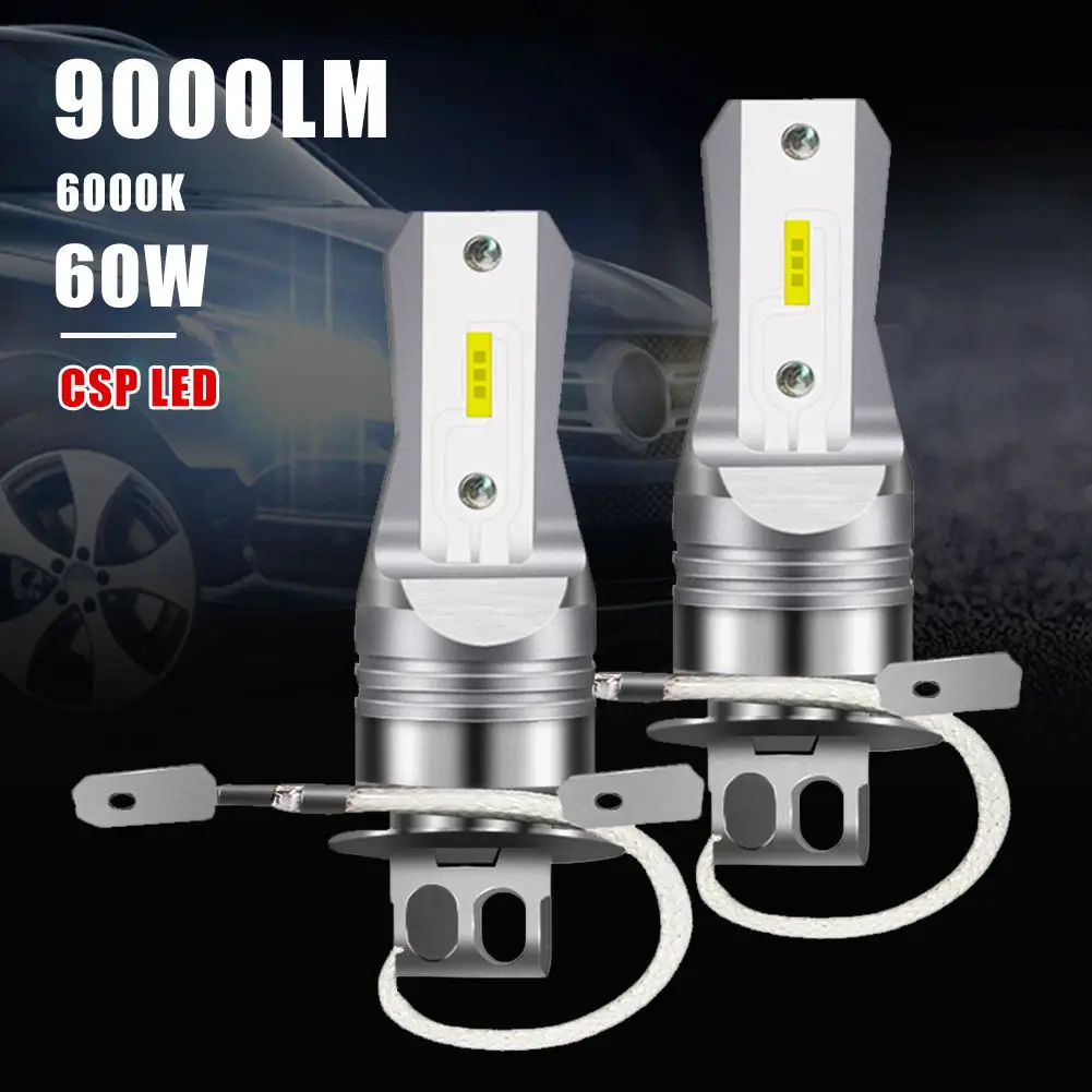 2PCS H7 H4 H1 H3 9005 LED Headlight Bulb H11 H16 1860 6SMD Car Headlight Fog Lamp 9000LM 60W 12V 24V LED Fog Light 6000K White