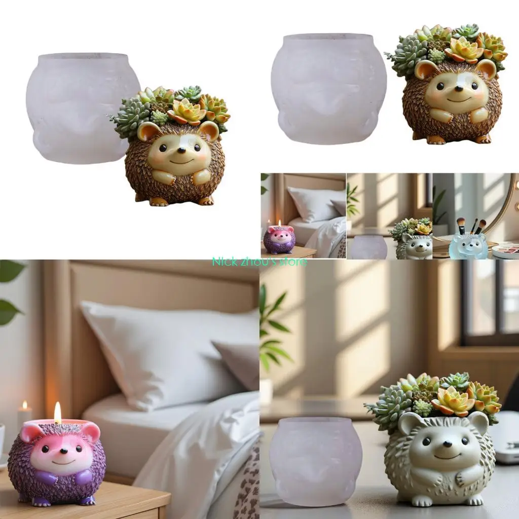 

E15E форма для цветочного горшка, силиконовая форма для горшка в виде ежика для изготовления ювелирных изделий из смолы, горшки