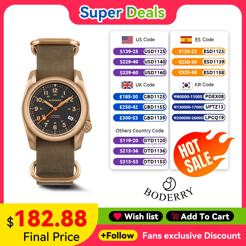 Field Watch Titanium 100M Sapphire - นาฬิกาข้อมือ Boderry Field ตัวเรือนบรอนซ์ ระบบกลไกอัตโนมัติ รุ่น