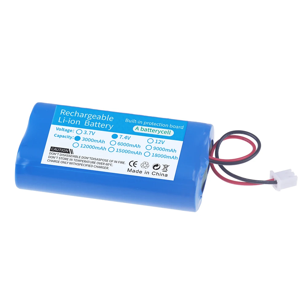 2S1P 18650 baterai Li-ion isi ulang 7.4V 3000mAh cocok untuk kamera mainan listrik lampu LED daya cadangan bawaan BMS