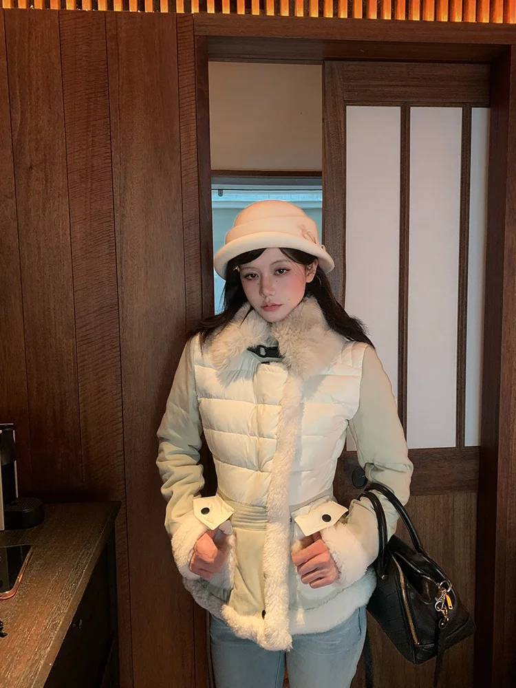 

Женская повседневная длинная куртка Forlions с клетчатым воротником, свободного кроя, теплая верхняя одежда на зиму, на молнии