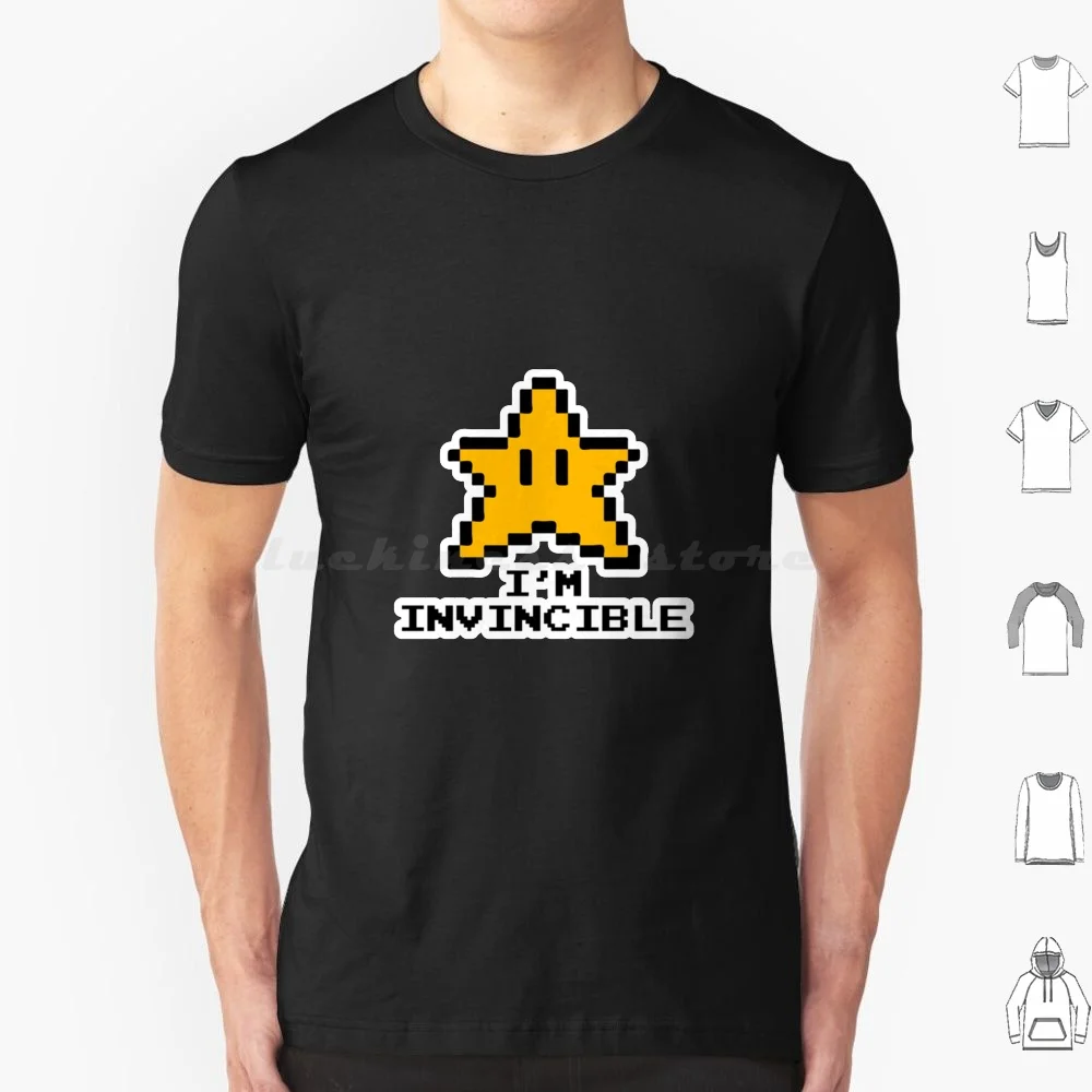 I'm Invincible T Shirt 6xl Cotton Cool Tee Super Bros Bros Princess Peach Super Brothers Kart Super Galaxy Wario Party Waluigi