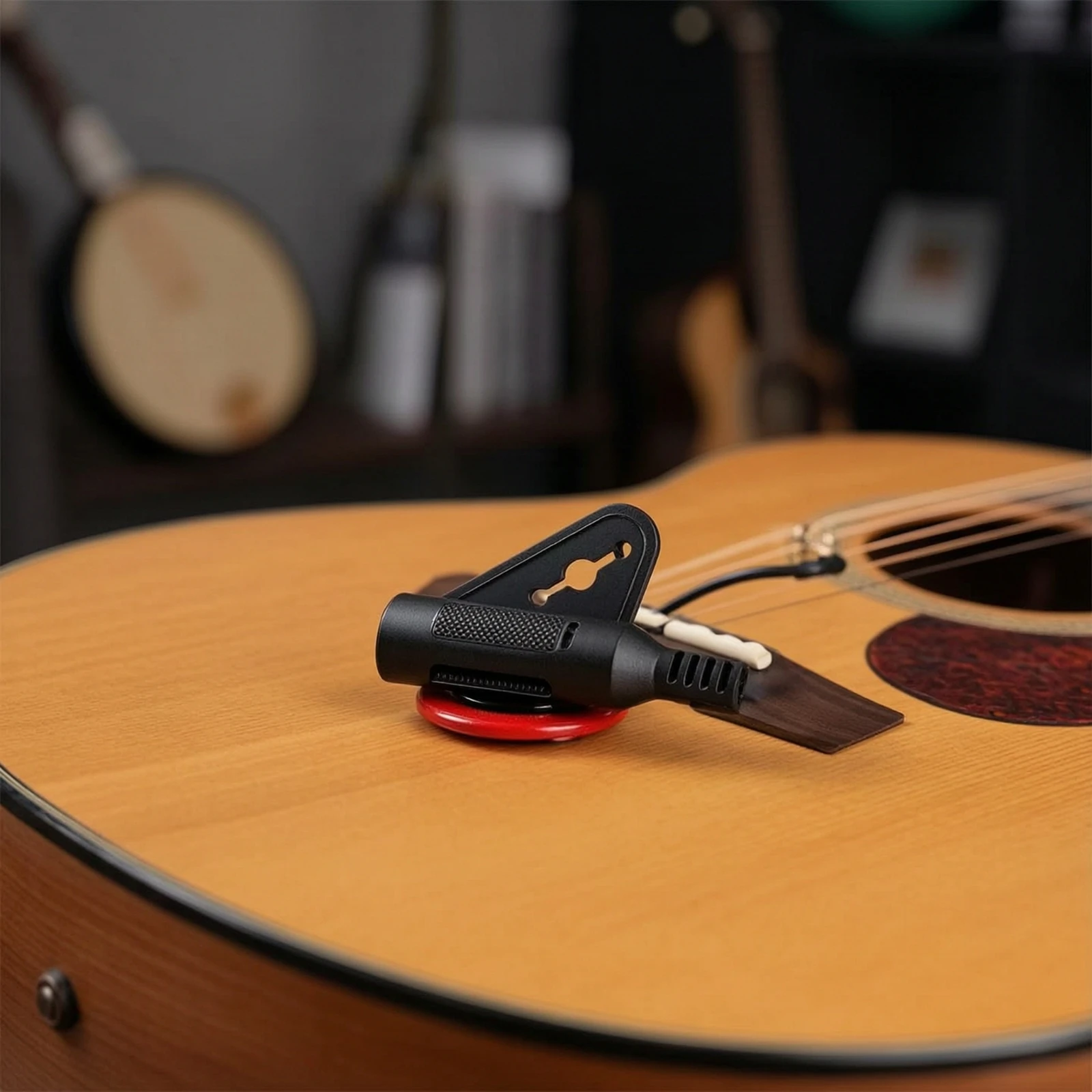 Adhesive Pickup Battery-Included Piezo Pickup Electronics Passive for Ukulele Players, Live Performance, Home Practice