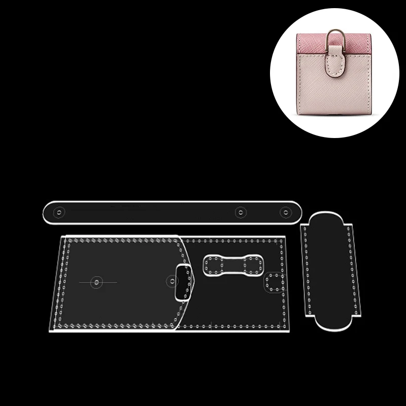 YOMDID 5PCS Handcraft Leather Acrylic Template Headphone Organizer Bag Stencil DIY Wallet Making Mold Leather Craft Supplies view 5