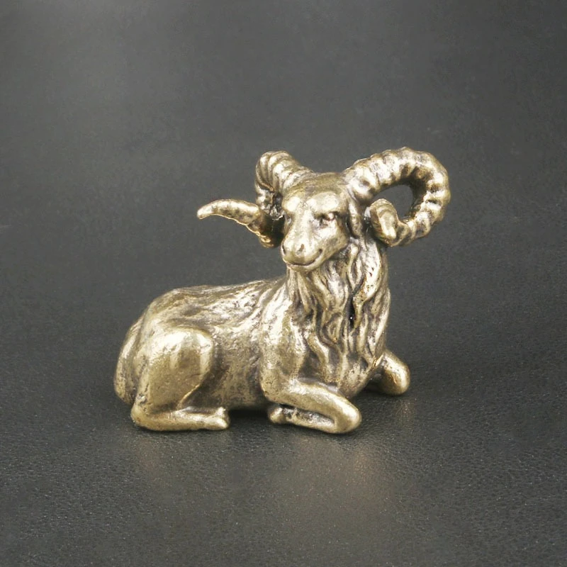 

Little Fairy/ Retro Solid Brass Goat Desktop Ornaments Creative Metal Animal Tea Pet Living Room Home Decoration Handicraft Gift