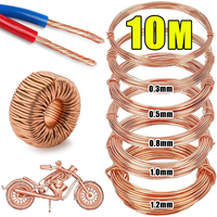 10M T2 Bare Copper Wire Round Coil Conductive Pure Copper Cable Wires for Electric Wire DIY Craft 0.3/0.5/0.8/1/1.2mm