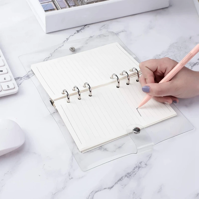 Plastic Binder Clear Soft PVC 6 Ring Budget Binder Refillable Planner Binder Cover Protector