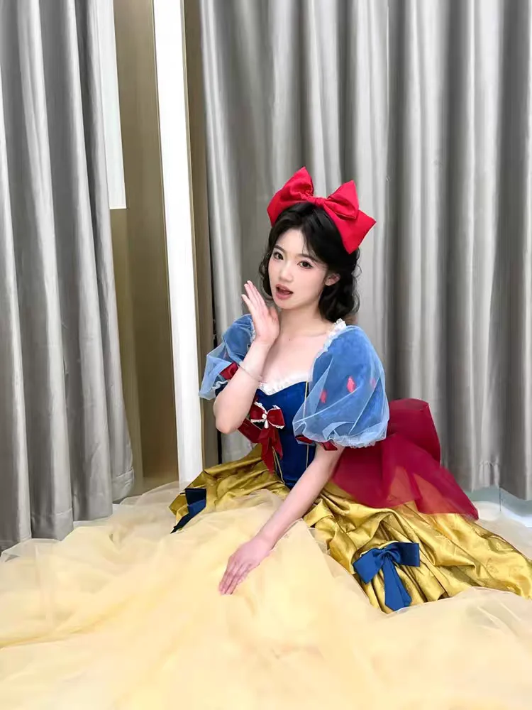   Costume de Cosplay blanche-neige, jupe Fing Princ, cérémonie pour adultes, robe de soirée d'anniversaire, spectacle sur scène