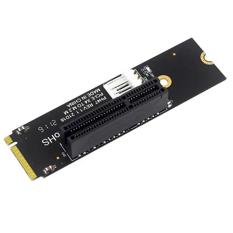 

Newest NGFF M.2 To PCI-E 4X Riser Card M2 M Key To PCIe X4 Adapter with LED Indicator SATA Power Riser for Bitcoin Miner Mining