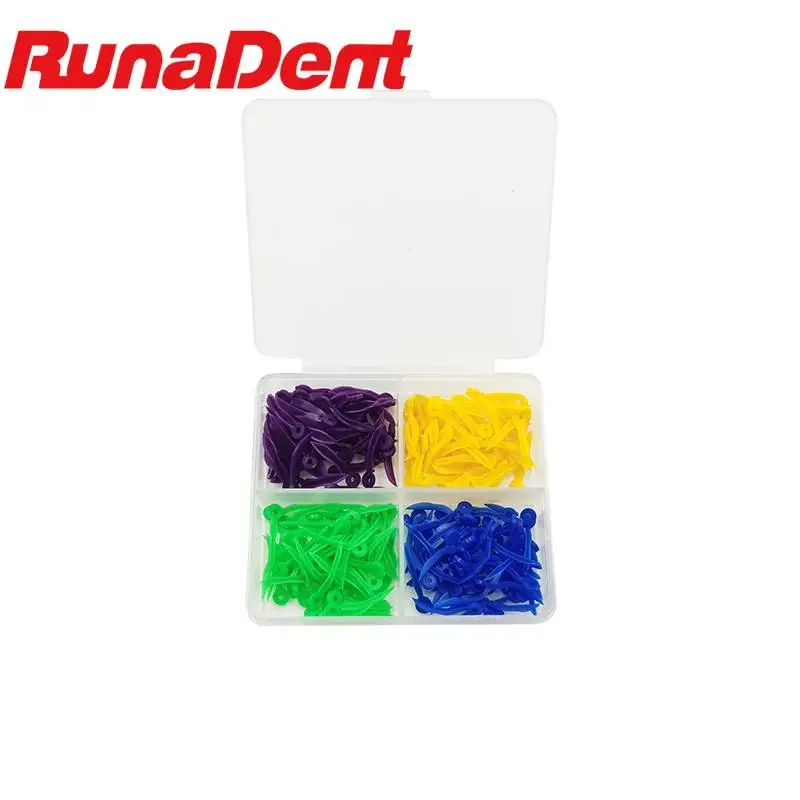 

200 pieces of plastic tooth wedge with hole and 4 sizes of interdental wedge, 50pcs each