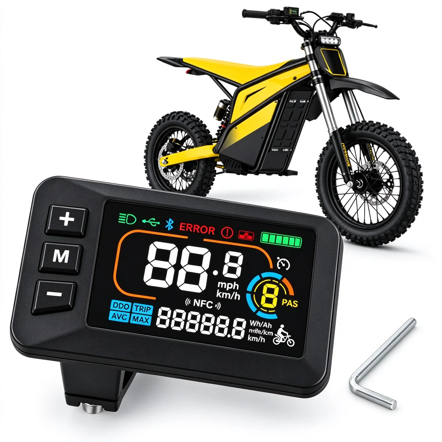 G518 Ebike Screen for Heybike Villain Electric Dirt Bike Compatible Bike Computer Display Screen