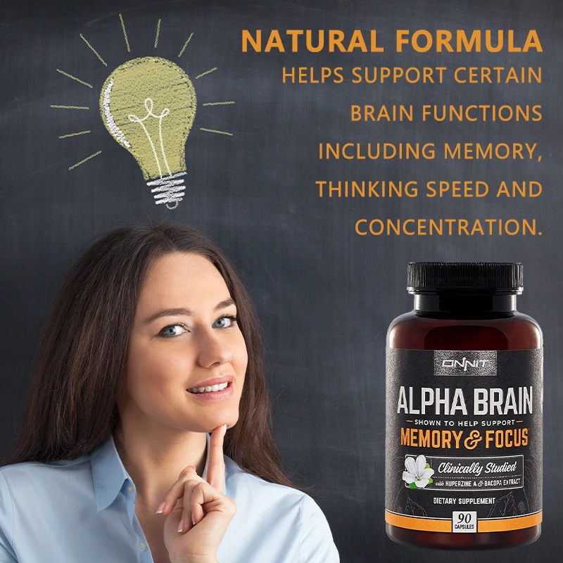 Alpha Brain Supplement - Helps Maintain Brain Cells, May Improve Memory, Concentration and Cognitive Processing Speed