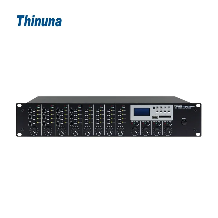 Thinuna-Sistema Karaoke Profissional, Amplificador de Potência Digital com Fonte de Áudio PP-6284 II, 4450P, Misturador de Áudio 8x4, 450W