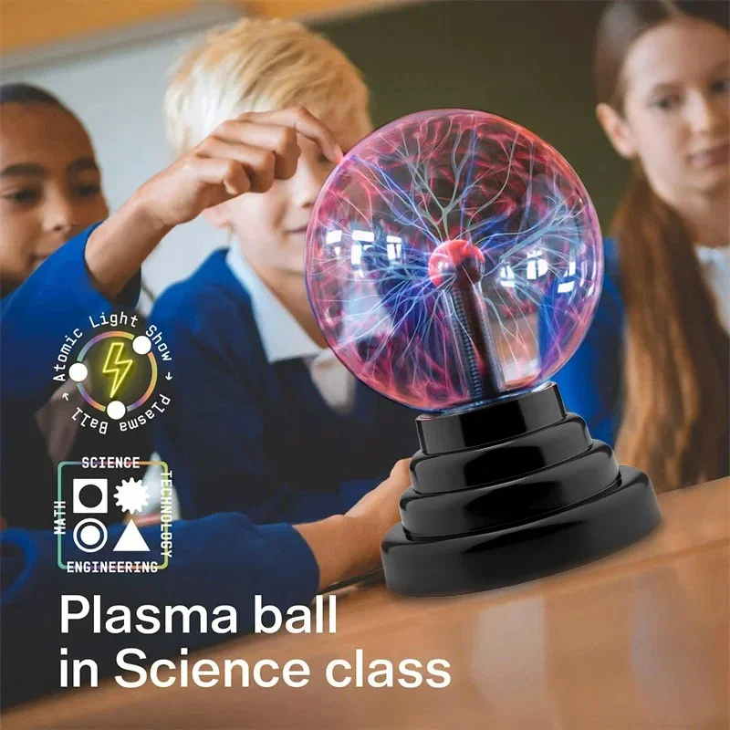 Magic Plasma Ball Lamp LED Touch Control Night Light Atmosphere Glitter Lighting Christmas Birthdday Party Halloween Prop