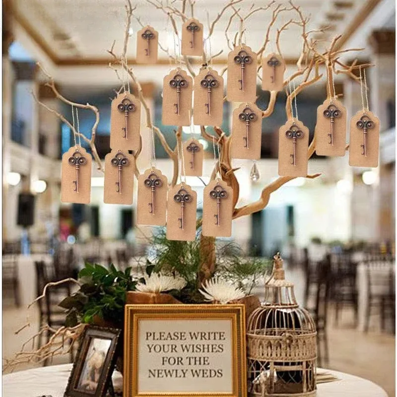 50Pcs/Set Key Bottle Opener Vintage Style Keepsake for Couples Romantic Marriage Decor & Practical Guest Gift Unique Wedding Fav - view 5