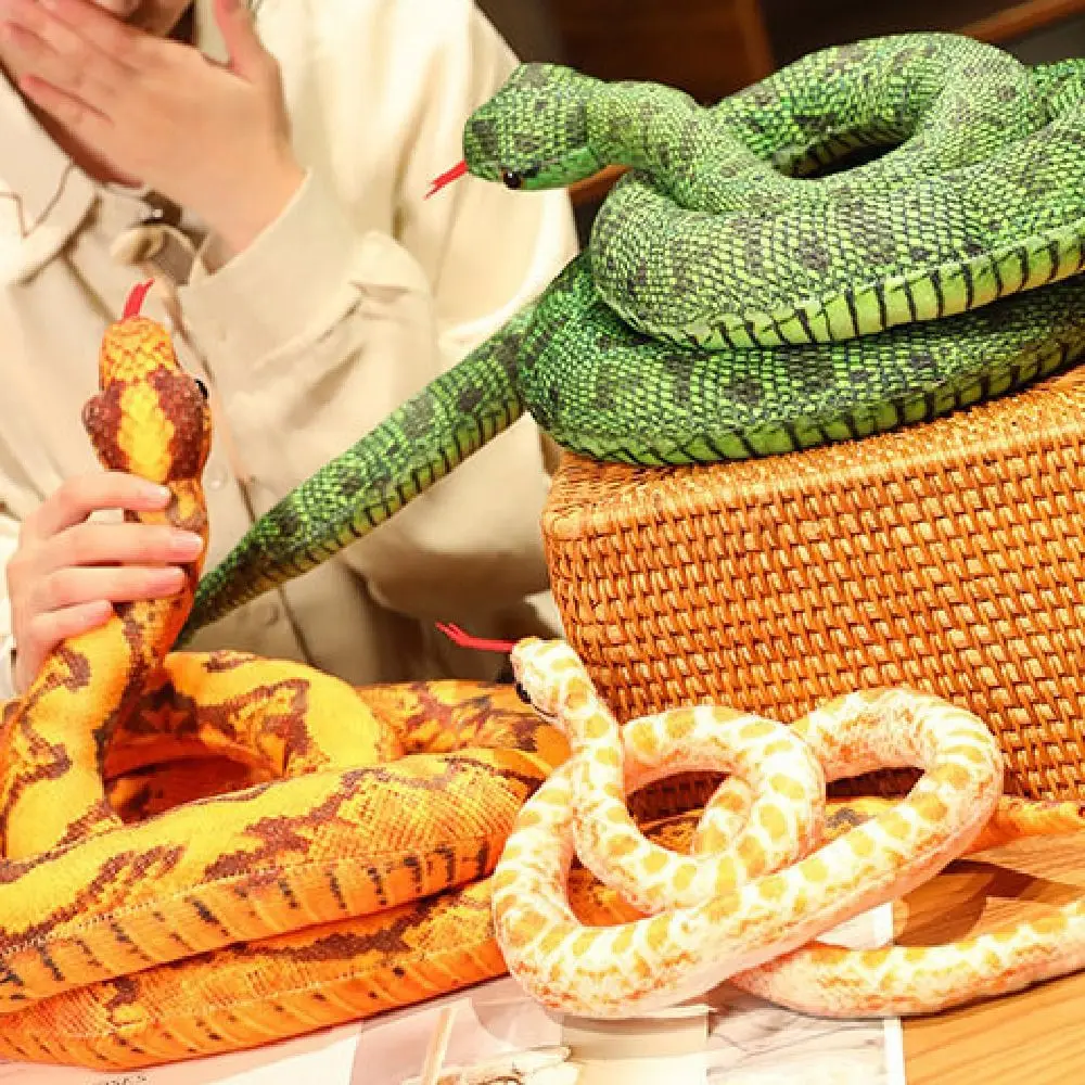 خدعة الدعائم 160 سنتيمتر الاصطناعي بيثون لينة الكرتون ثعبان طويل نابض بالحياة مضحك مقلد ثعبان ديكور المنزل #3