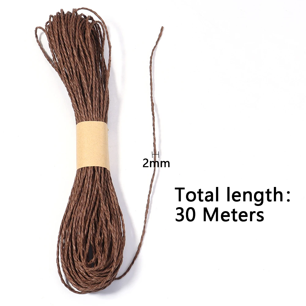Ca. 30 m bunte Raffia-Gras-Schnur, geflochtenes Seil, Doppelstrang, DIY-Schmuckherstellung, Geschenkverpackung, Blumenkunst, Dekorationszubehör – Detail 1