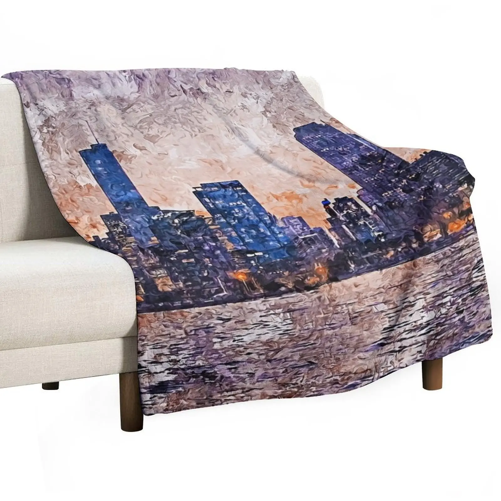 Chicago Panorama Throw Blanket Thermals For Travel Baby Blankets