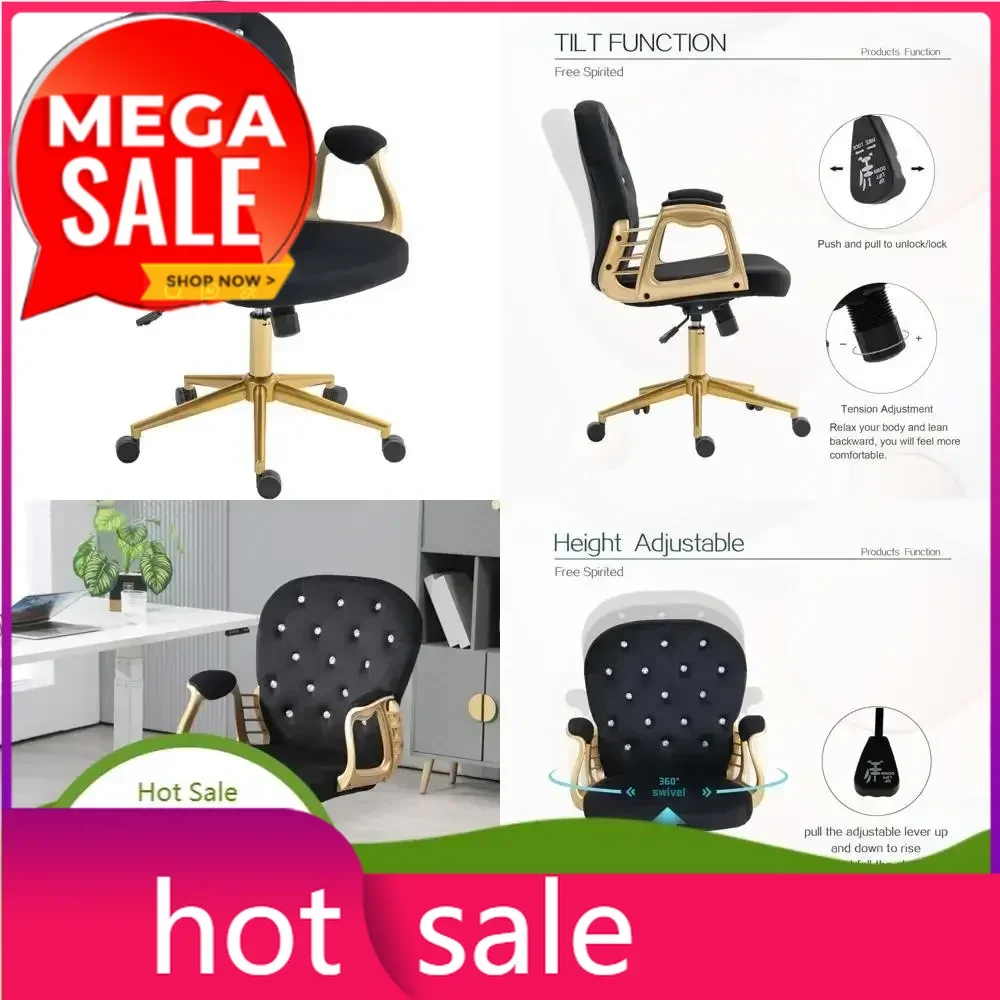 

BestsellerHot salesluxurious velvet office desk chair with elegant gold base and comfortable swivel vanity chairs with back supp