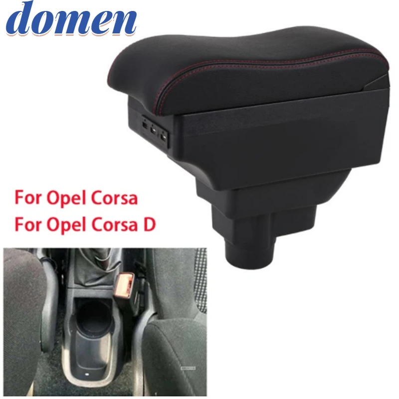 

For Opel Corsa armrest box for Opel Corsa D car armrest storage box interior modified USB charging ashtray car interior