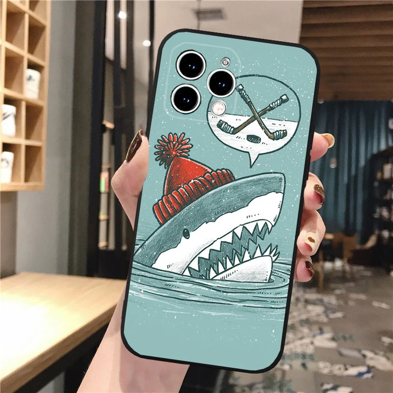 Phone Case For iphone 16 15 14 Pro Max 16 15 14 13 12 Pro 15Plus iphone 11 Ocean Whale Sharks Shark Case Funda