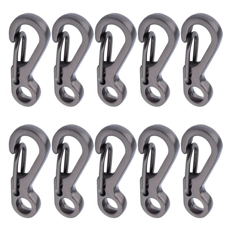 10Pcs/lot Mini Carabiner Paracord Molle Gear Hooks Key Chain Camping EDC Survival Climbing SF Spring Backpack Clasps Keychain