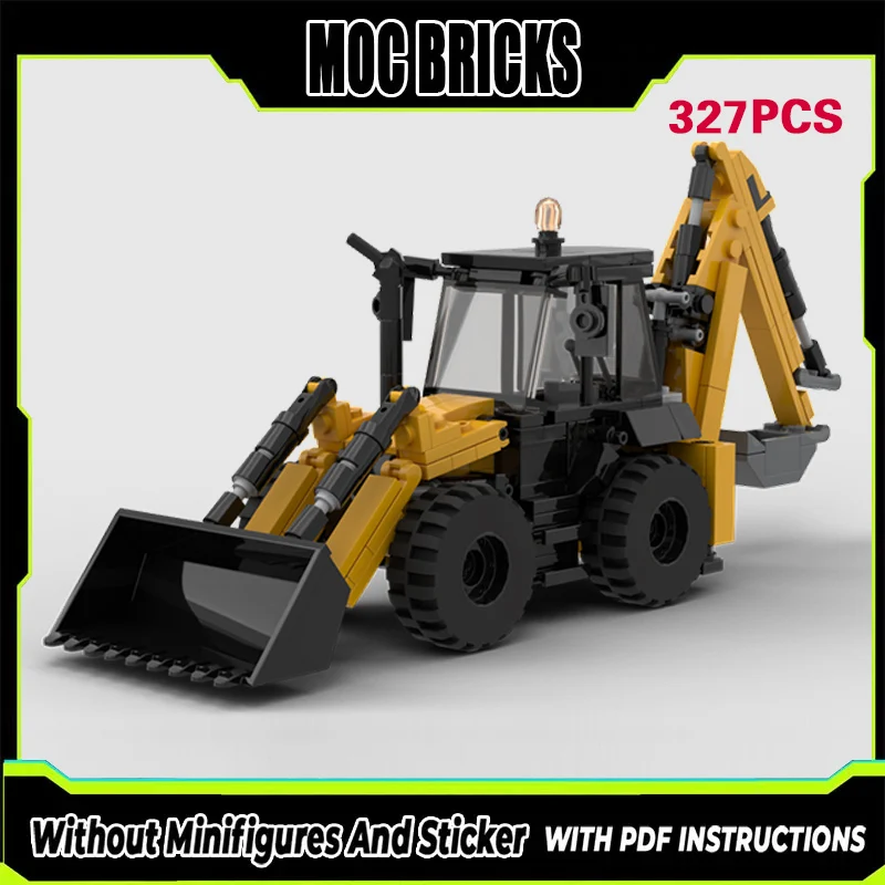 

City Car Model MOC Building Bricks Classic 695 SV Backhoe Loader Modular Technology Gifts Holiday Assemble Children Toys Suit