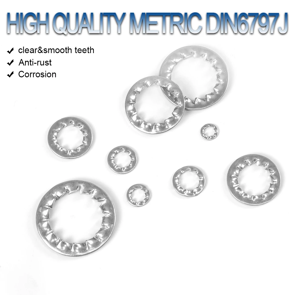 NINDEJIN 5-50 szt. Wewnętrzne podkładka zabezpieczająca zębowe ze stali nierdzewnej m3 m4 m5 m6 m8 m10 m12 m14 m16 m20 m22 podkładka zabezpieczająca