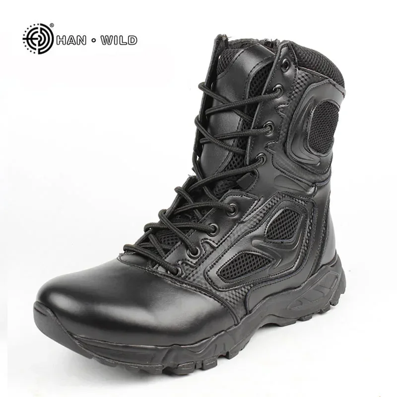 2024 Winter Tactical Boots Men Black Desert Safety Shoes Motorcycle Breathable Assault Combat Ankle Boots for Man