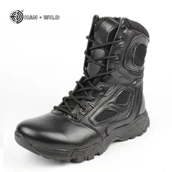 Botas tácticas de invierno para hombre, zapatos de seguridad negros para el desierto, botines de combate de asalto transpirables para motocicleta, 2024