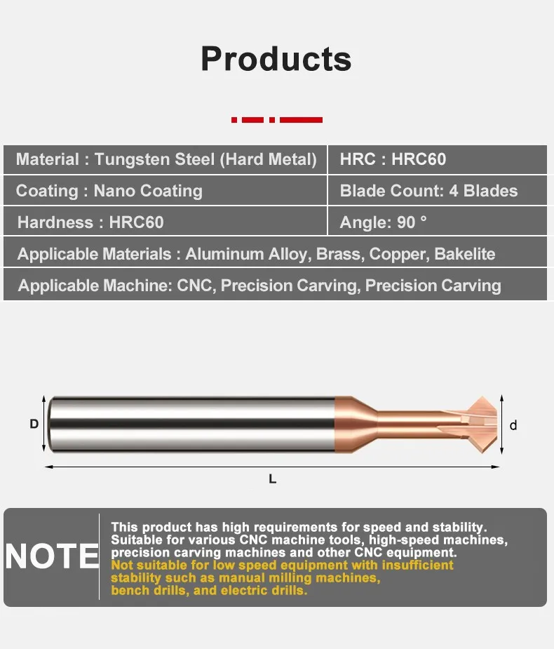 SHAZAM HRC60 4F Hartmetallfräser aus Wolframstahl, 90°-Winkel, für das Anfasen von oberen und unteren Innenbohrungen, CNC-Doppelseitiges T-förmiges Werkzeug – Detail 6