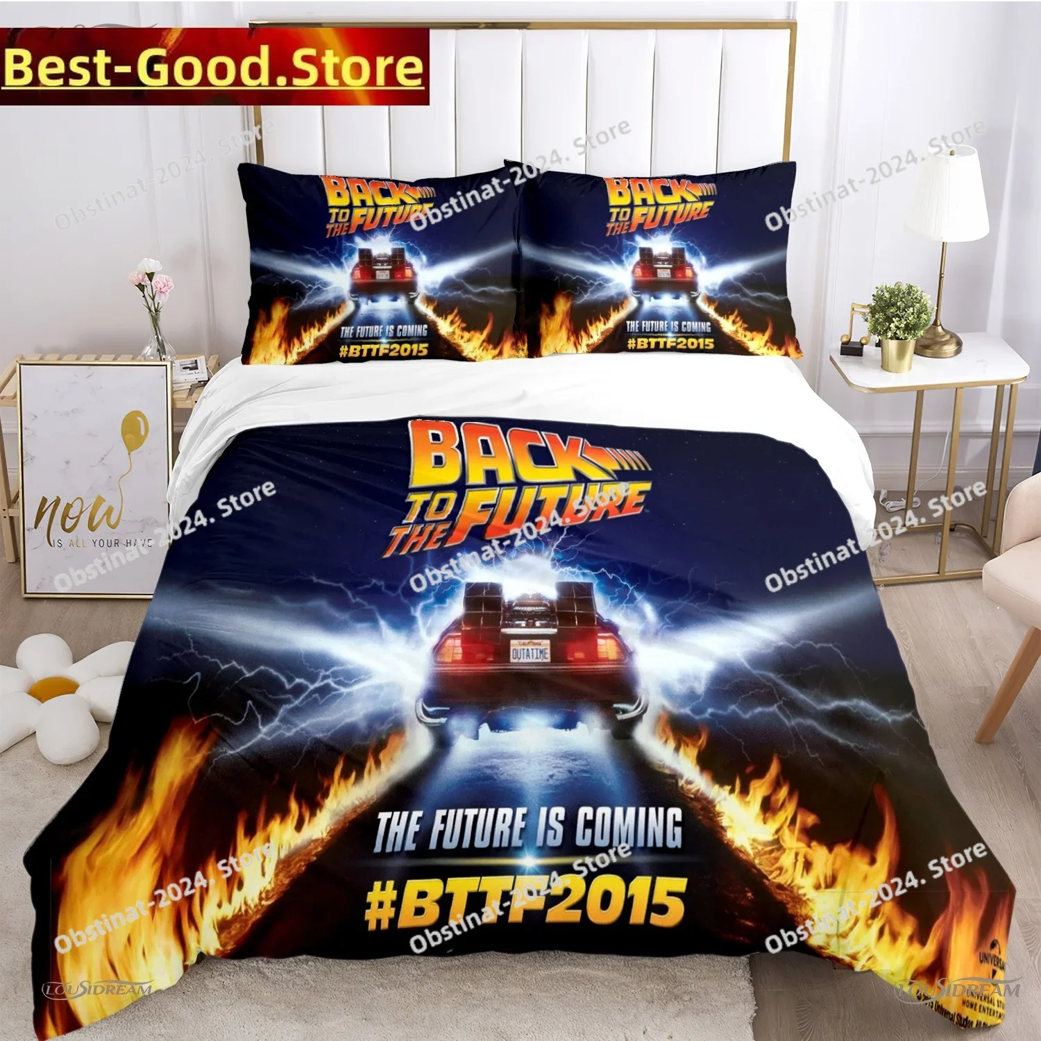 

Back To The Future Patern All Season Printed Bed Set Duvet Cover Pillowcase Bedding Set Bed Linen Sheet Quilt Cover Full Size