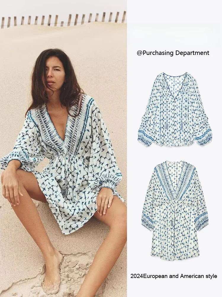 

Весенняя новинка: Женское драпированное платье с V-образным вырезом 82024 080 82023 072, этнический сценический костюм, длинное платье