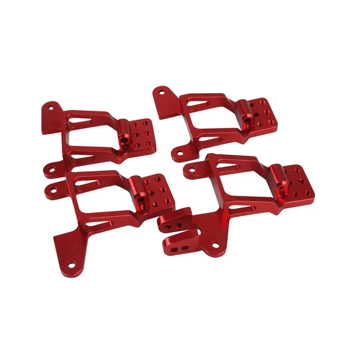 4PCS Aluminum Front & Rear Shock Towers Mount for 1/10 RC Crawler -4 TRX4 Upgrade Parts,Red