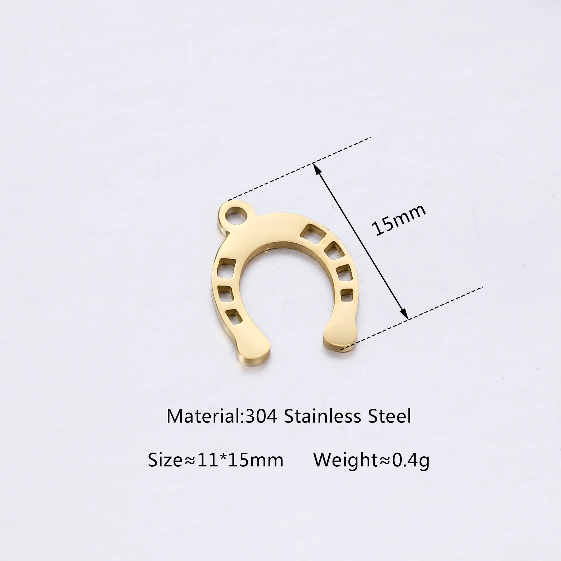 5pcs/Lot Stainless Steel Pendant of U-shaped Horseshoe Charms forEarrings Necklace Bracelet Making Jewelry Accessorie Supplies