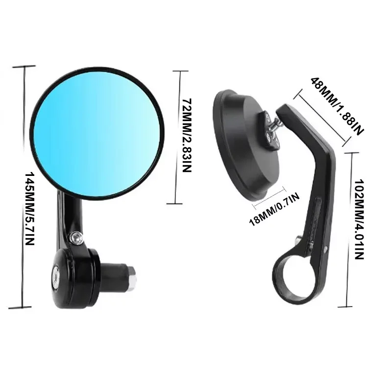 Motorbike Aaccessories Round Bar End Rear Mirrors For Cafe Racer Moto Side View Mirrors Motorbike Scooters Rearview Mirror