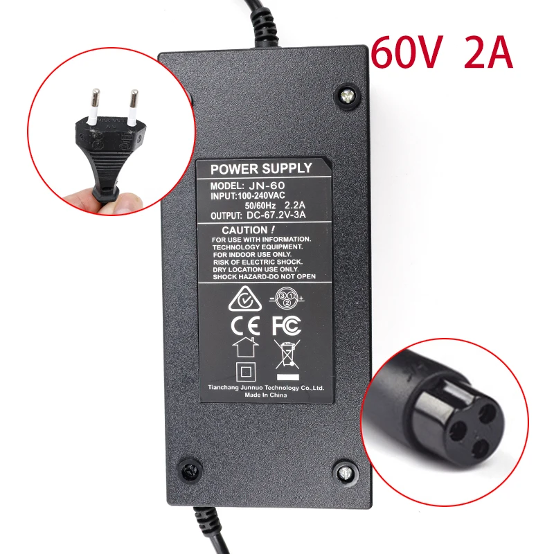 67.2v 2A Lithium Battery Charger is Applicable to Intelligent Charger of Electric Scooter Unicycle Self Balancing Car