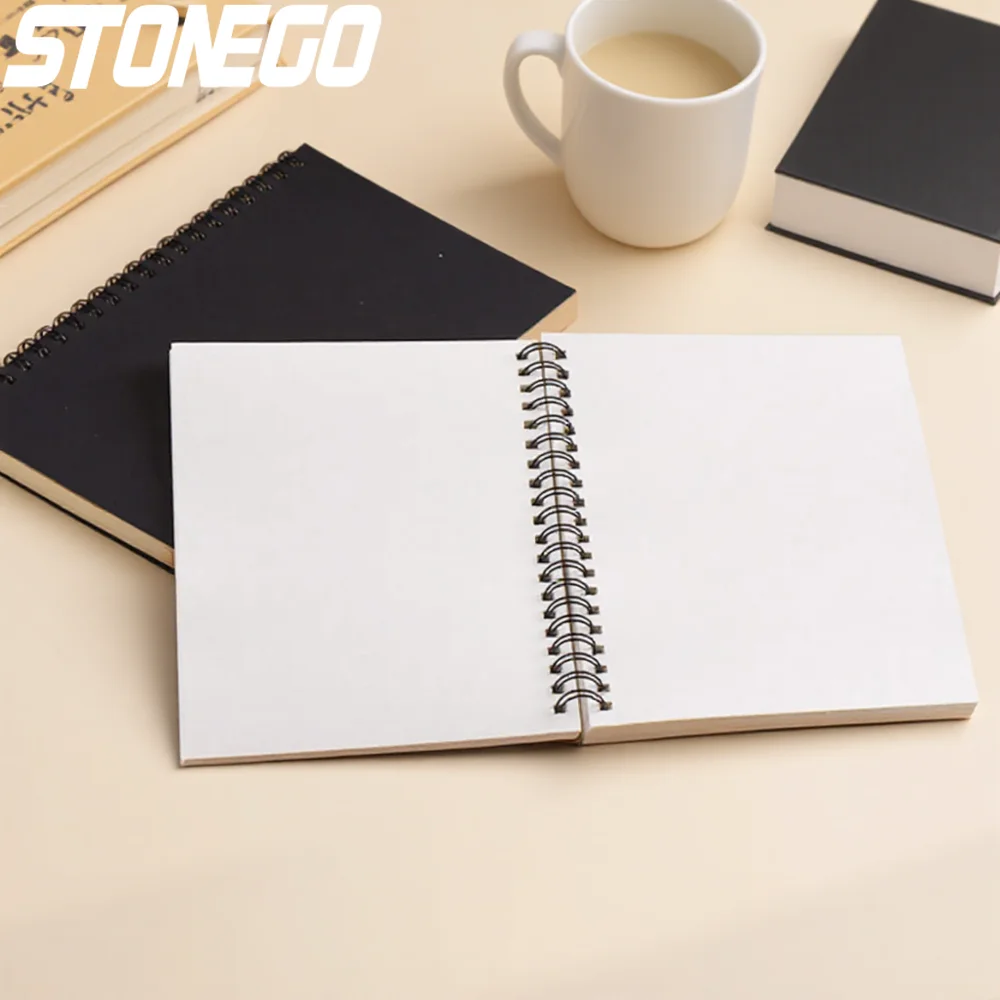 Creative Retro Kraft Paper Sketchbook Blank Doodle Note Diary Coil Book for Artists Wholesale High Quality