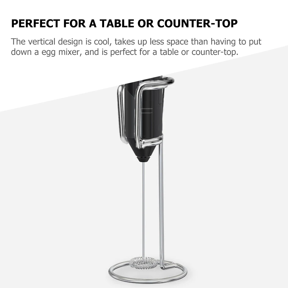 

3pcs Milk Frother St Eggbeater Holder Stainless Steel Egg Rest Kitchen Gadget Vertical Design Space Saving Counter Decor