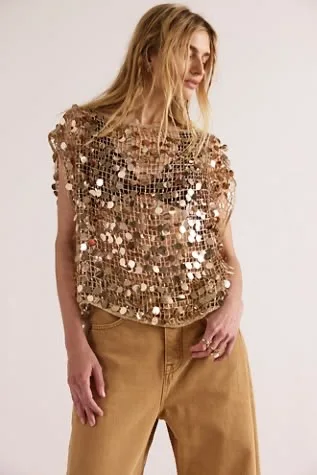 AKYZO Western Sexy Sequin Decorated Vest Fashionable Versatile Hot-selling Top Music Festival Party Hot Girl Outfit